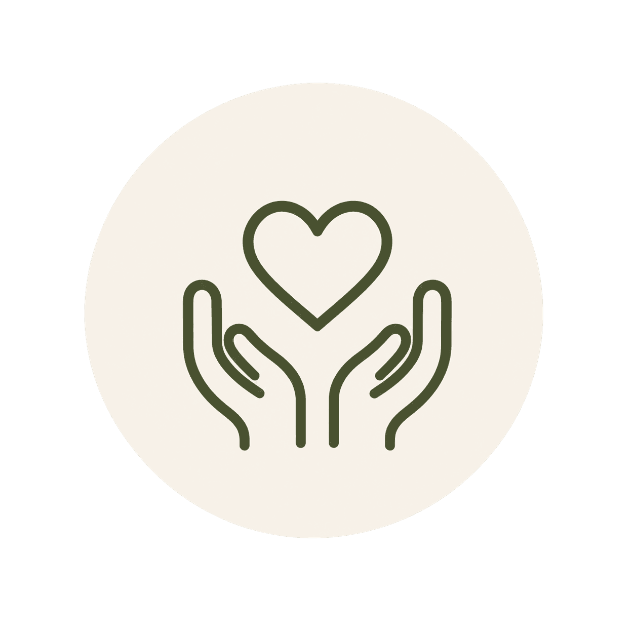 Hands holding heart icon